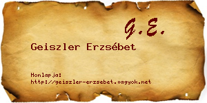 Geiszler Erzsébet névjegykártya